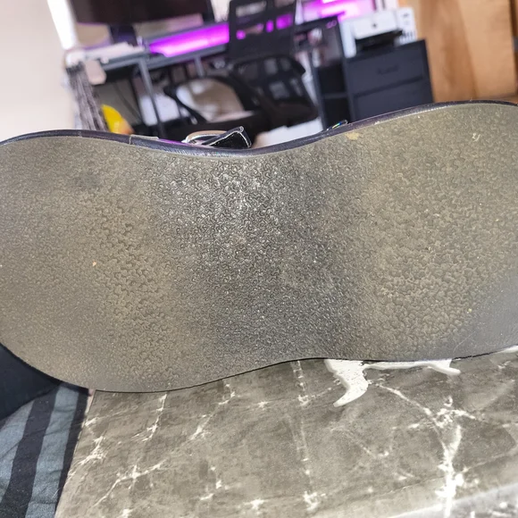 Demonia Black Heart Buckle Boots Iridescent Black ( Emily Size 8 Women's) - Picture 4 of 10